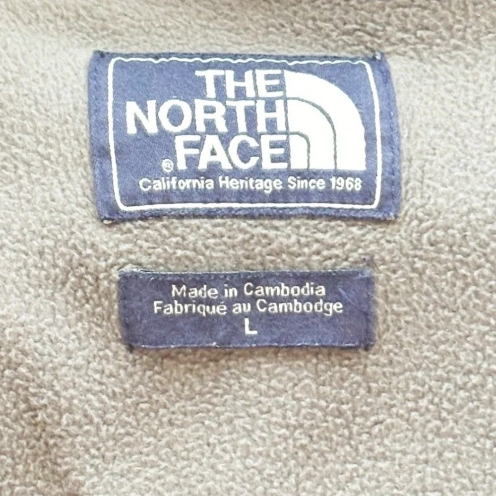 The North Face Mens Large Gray Full Zip Fleece Lined Hoodie Jacket Utility Field